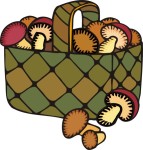 food motif shroom basket motif