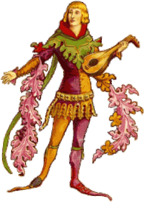 A minstrel with foofy sleeves